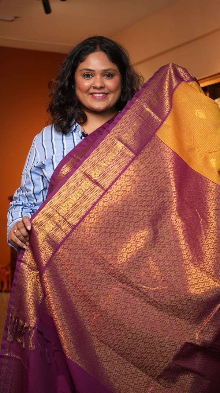 Kanchi Semi Silk Stripes Saree - 01-09-09-02 (FLAMEBACK)