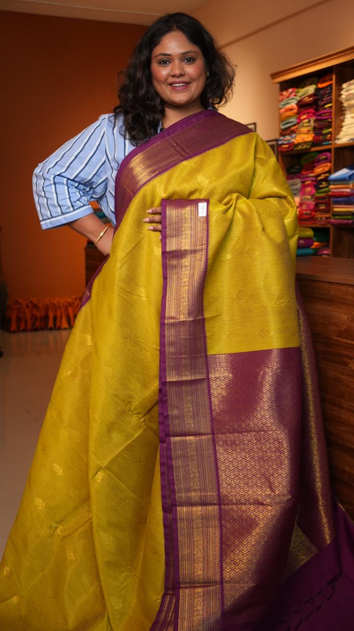 Kanchi Semi Silk Stripes Saree - 01-09-09-04 (SUNBIRD)