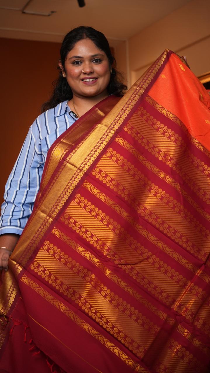 Semi Silk Vairaoosi Mayil Bhutta Saree -01-09-07-10 (ZINNIA)