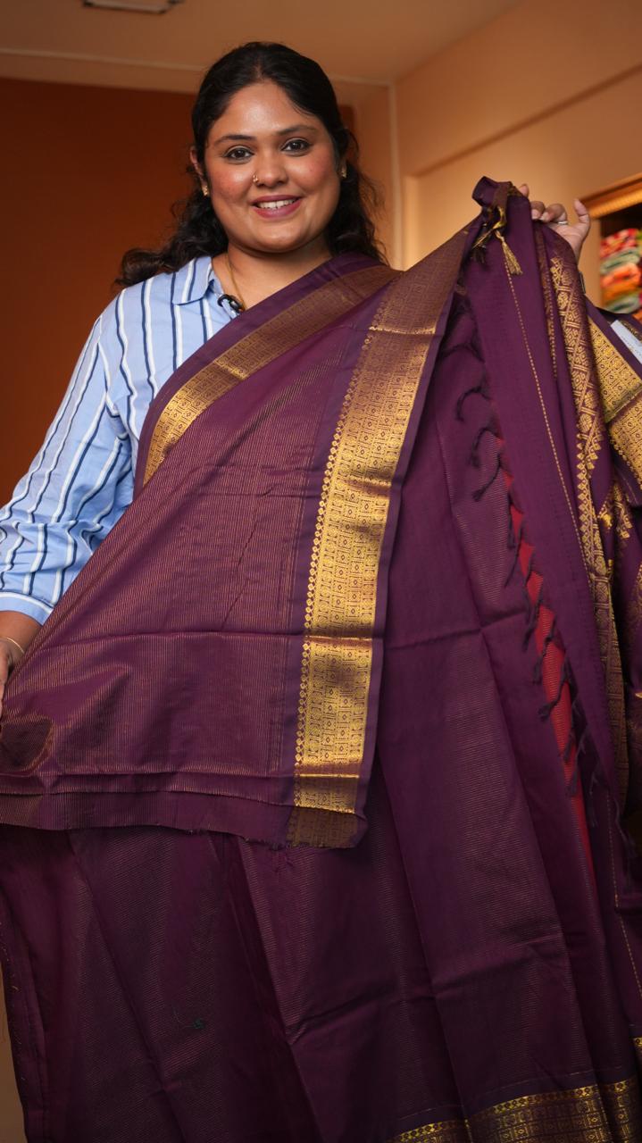 Semi Silk Vairaoosi Mayil Bhutta Saree -01-09-07-16 (DAYLILY)