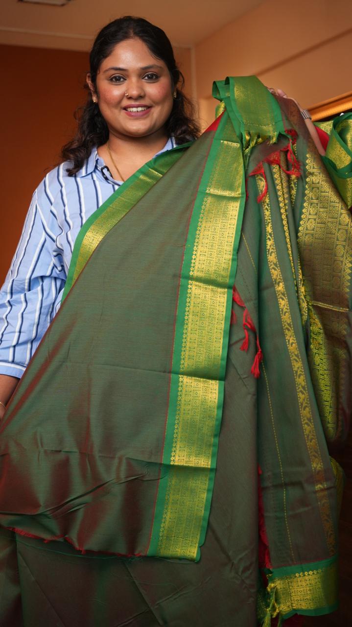 Semi Silk Vairaoosi Mayil Bhutta Saree -01-09-07-01 (CELOSIA)
