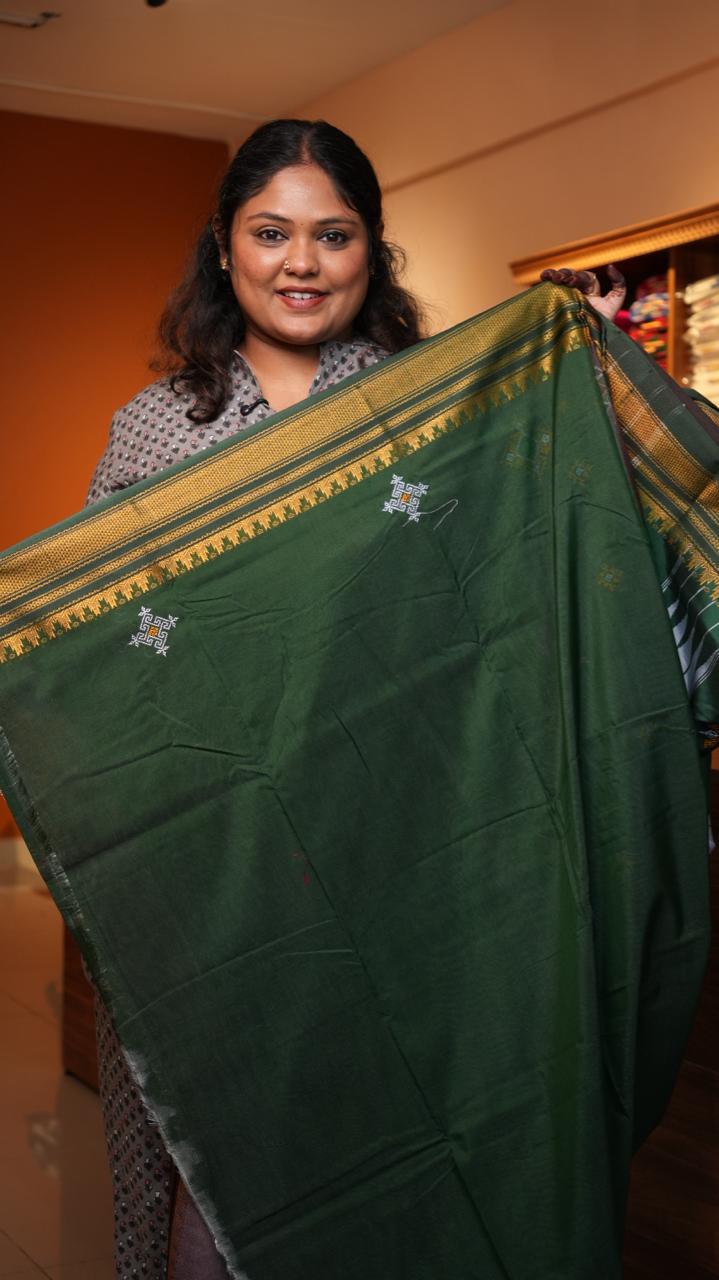 Kasuti Ilkal Saree -44-09-01-09 (CAPUT MORTUUM)