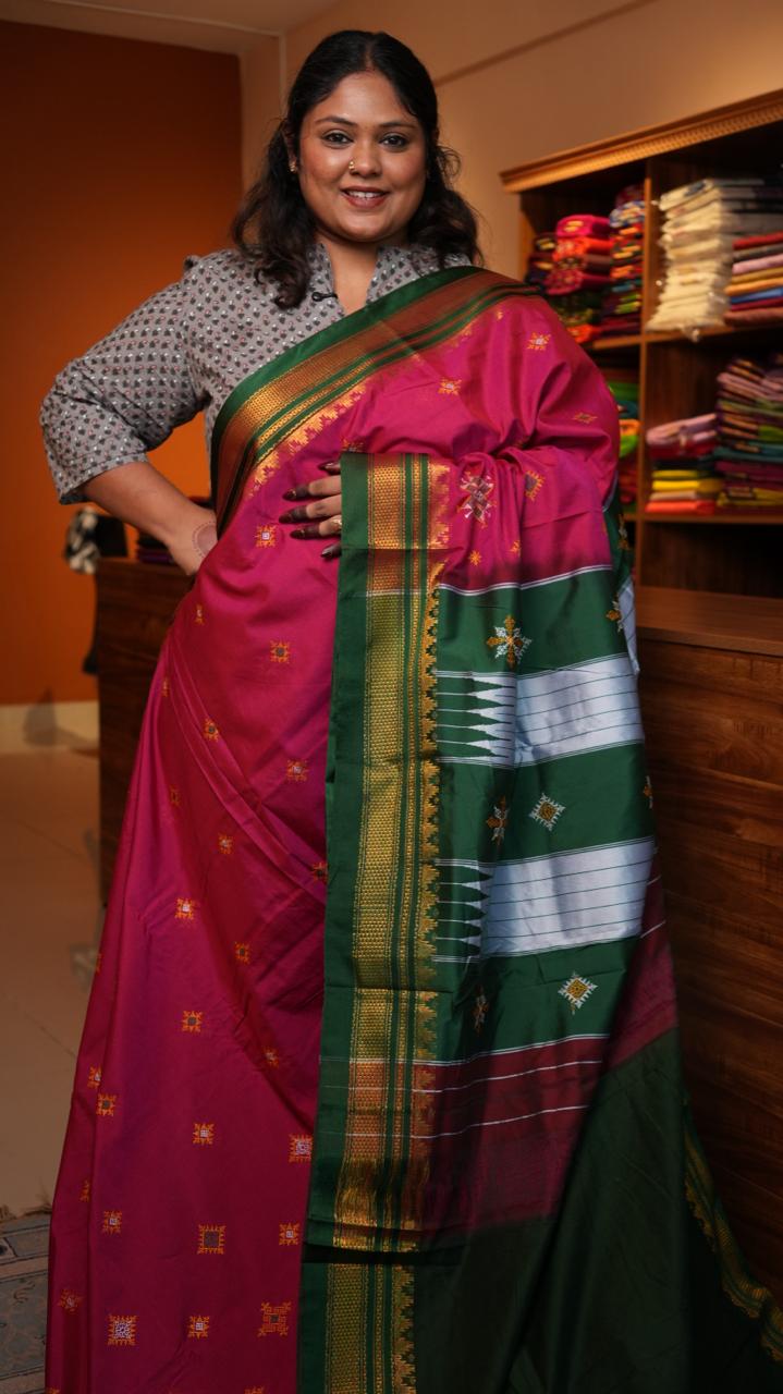 Kasuti Ilkal Saree -44-09-01-07 (QUINACRIDONE)