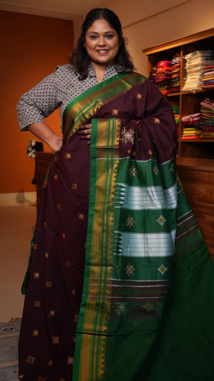 Kasuti Ilkal Saree -44-09-01-11 (AMARONE)