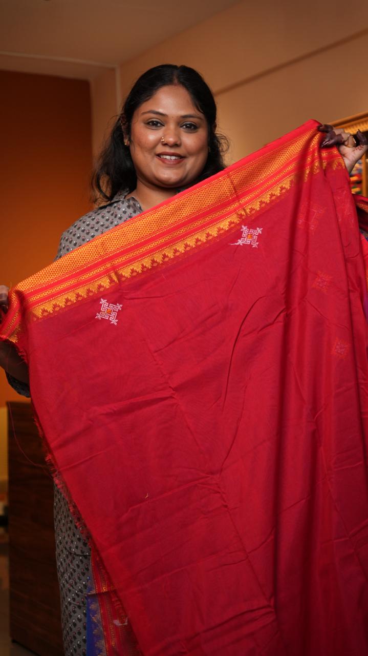 Kasuti Ilkal Saree -44-09-01-05 (PURPLE MARTIN)