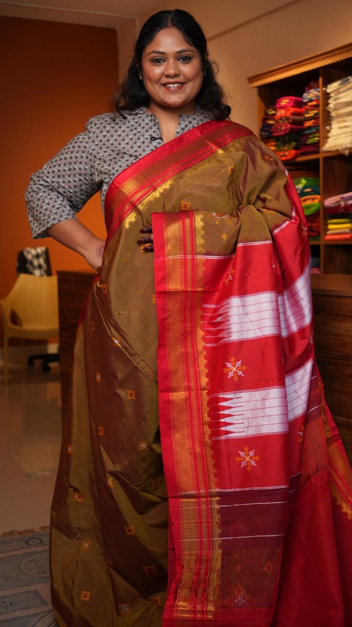 Kasuti Ilkal Saree -44-09-01-10 (PHEASANT)