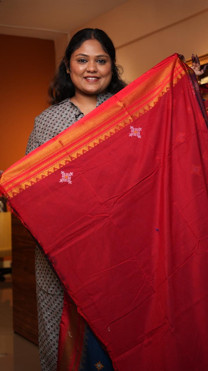 Kasuti Ilkal Saree -44-09-01-13 (INDIGO BUNTING)
