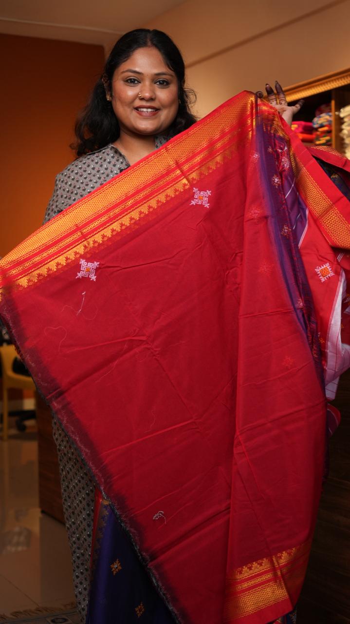Kasuti Ilkal Saree -44-09-01-06 (VIOLET STARLING)