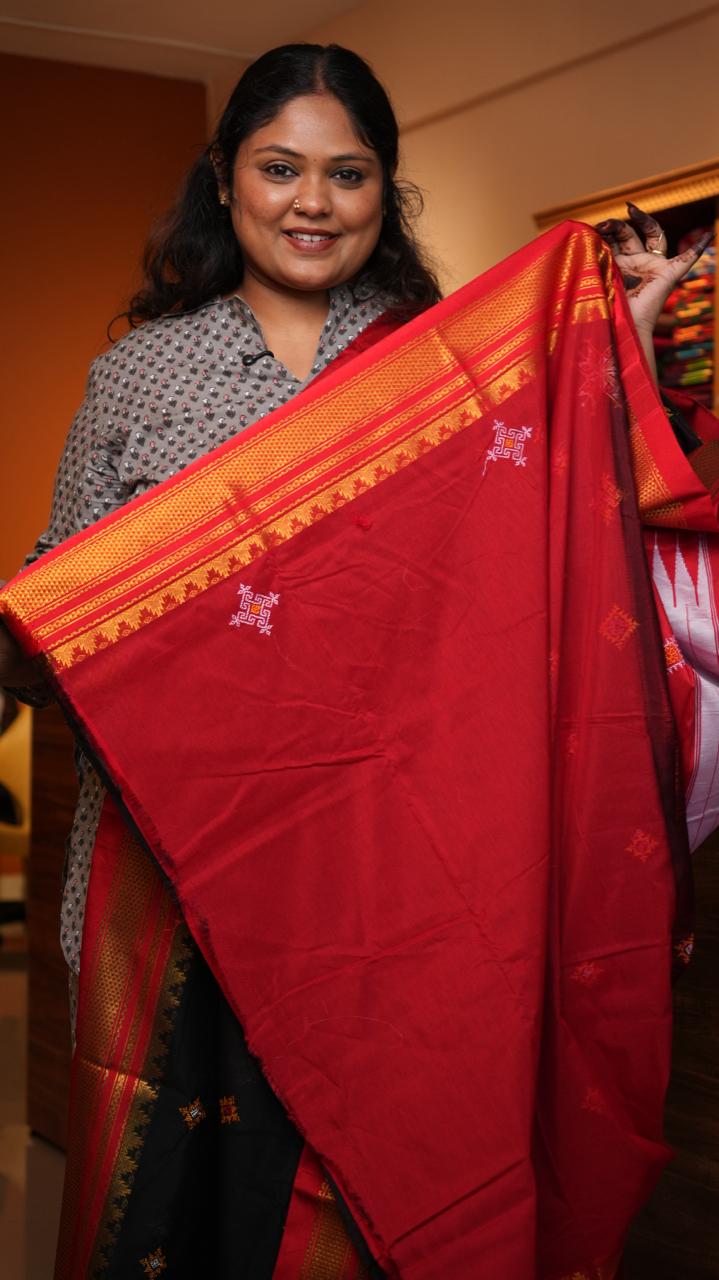 Kasuti Ilkal Saree -44-09-01-14 (MELANISTIC LEOPARD)