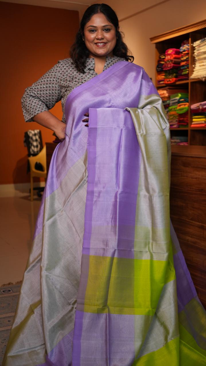 Mangalgiri Silk Cotton Saree - 15-09C-02-05 (PURPLE SAPPHIRE)