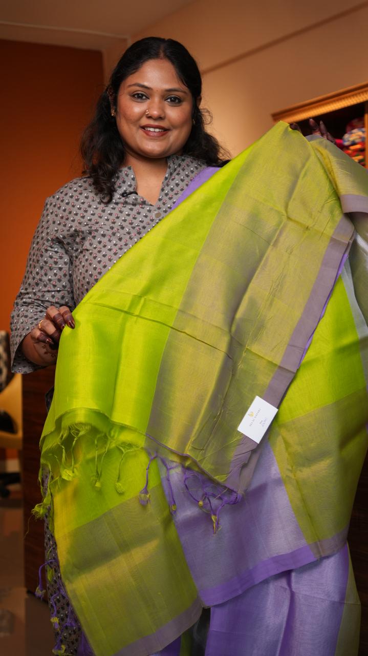 Mangalgiri Silk Cotton Saree - 15-09C-02-05 (PURPLE SAPPHIRE)