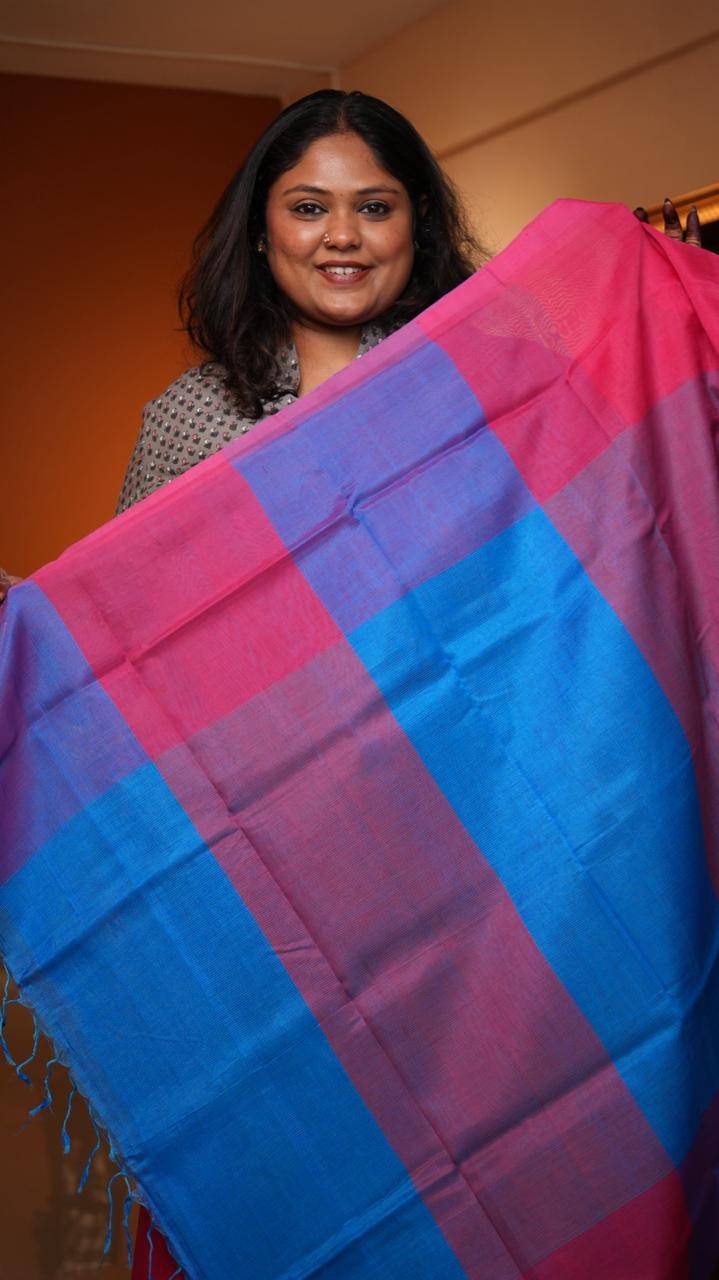 Mangalgiri Silk Cotton Saree -15-09C-02-07 (PETUNIA)