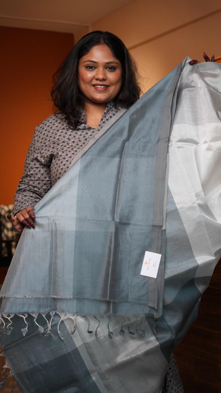 Mangalgiri Silk Cotton Saree -15-09C-02-18 (ARTIC FOX)
