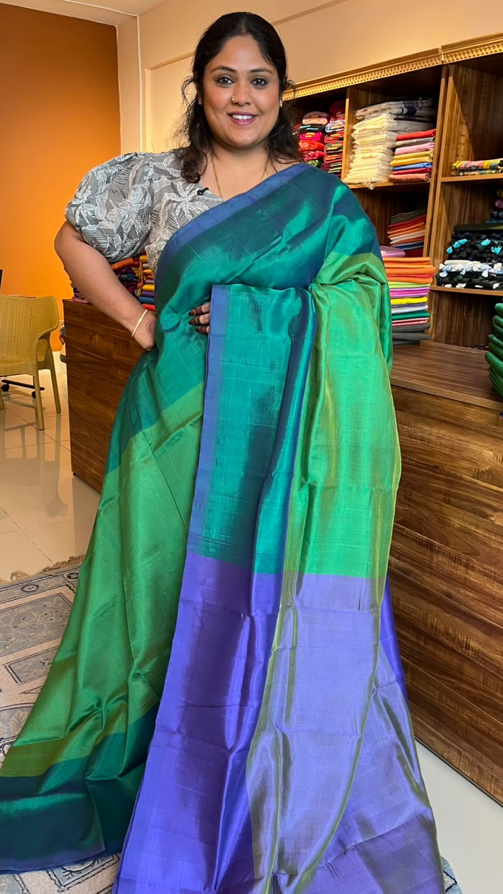 Mangalgiri Silk Cotton Saree - 15-05-01-13 (PEACOCK NIGHT)