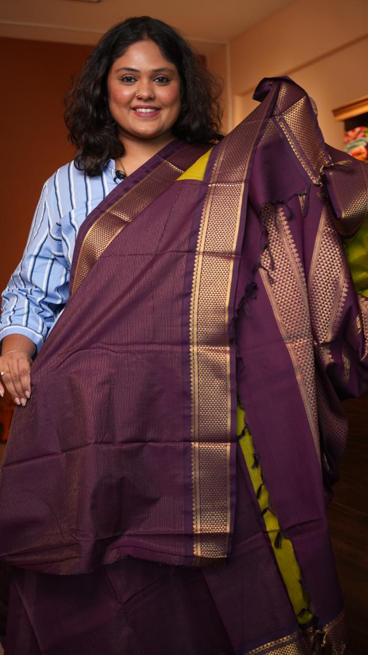 Semi Silk Vairaoosi Mayil Bhutta Saree -01-09-07-04 (MANGO MOJITO)