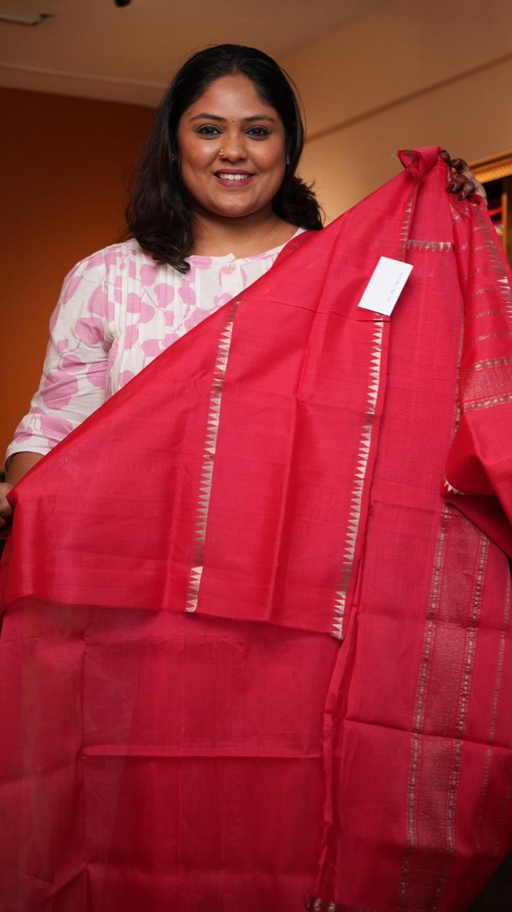 Mangalagiri Gap Border Silk Cotton Saree -15-09D-04-07 (SHAHTOOT)