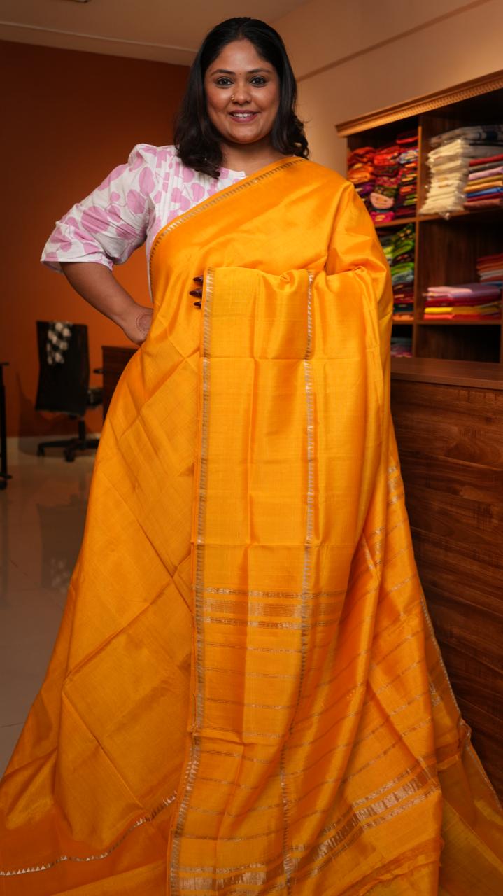 Mangalagiri Gap Border Silk Cotton Saree -15-09D-04-02 (AAMRAS)