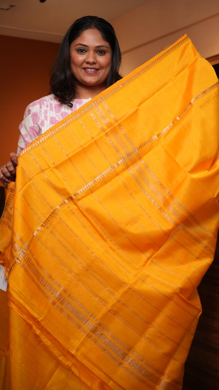 Mangalagiri Gap Border Silk Cotton Saree -15-09D-04-02 (AAMRAS)