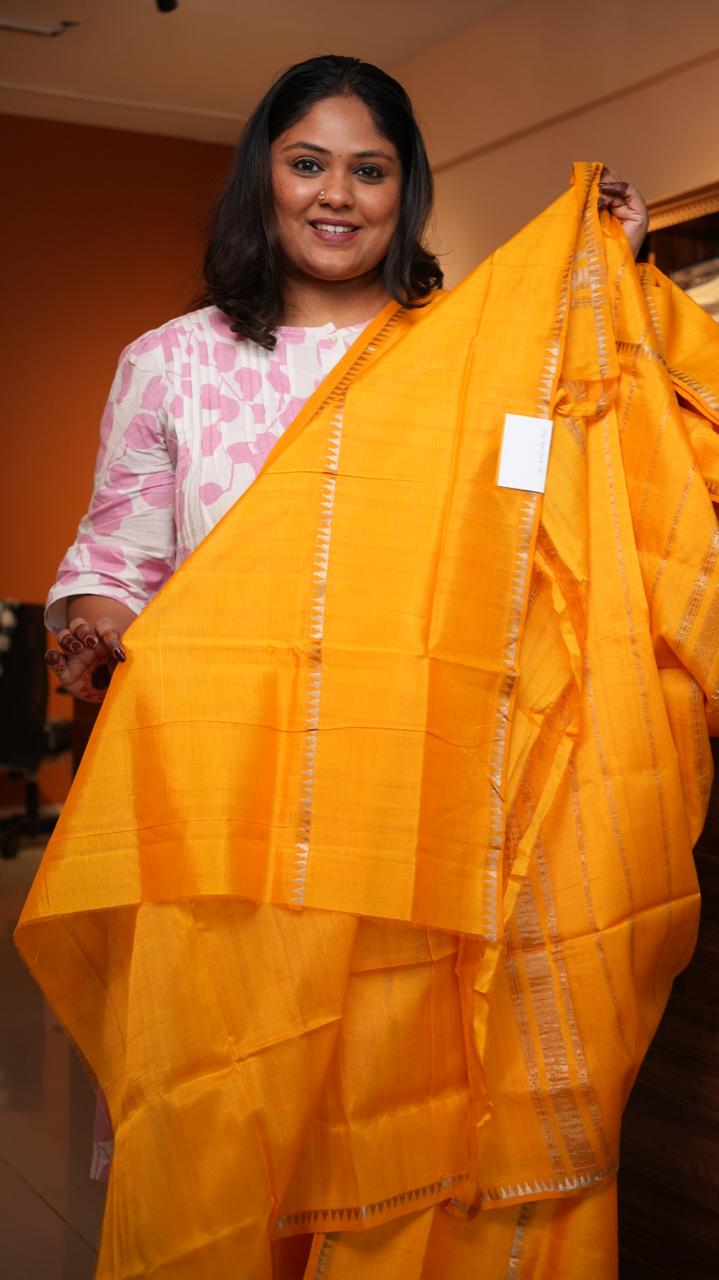 Mangalagiri Gap Border Silk Cotton Saree -15-09D-04-02 (AAMRAS)