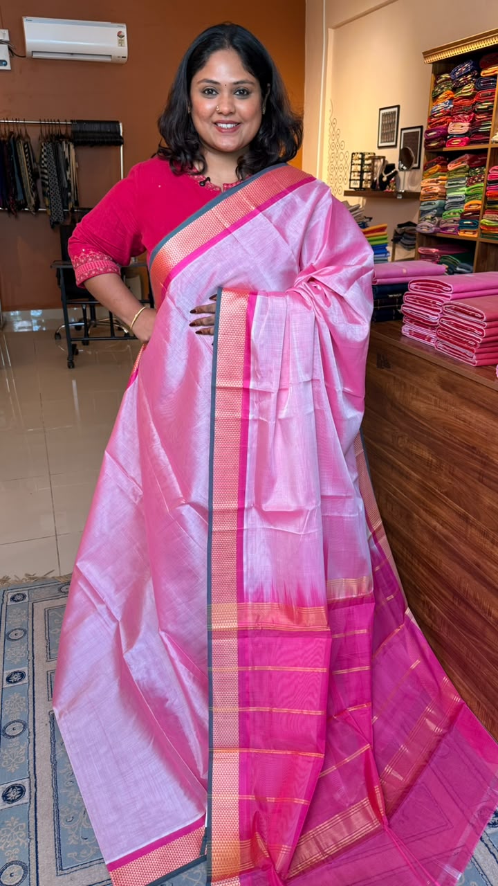 Devendra 7 Yards Half Diamond Border Saree - 11-08D-01-01 (PANEER ROJA 4.O)