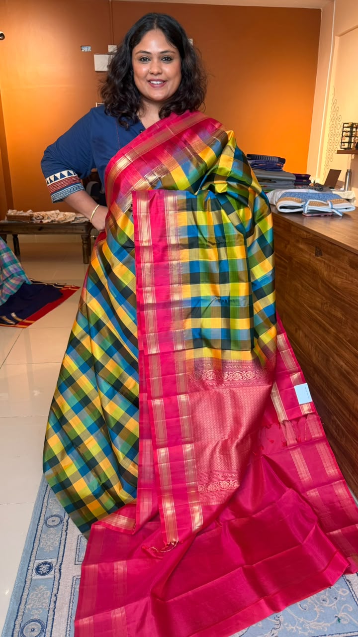 Pure Soft Silk Paalum Pazhamum Kattam Saree -04-10-01-02 (PADMINI)