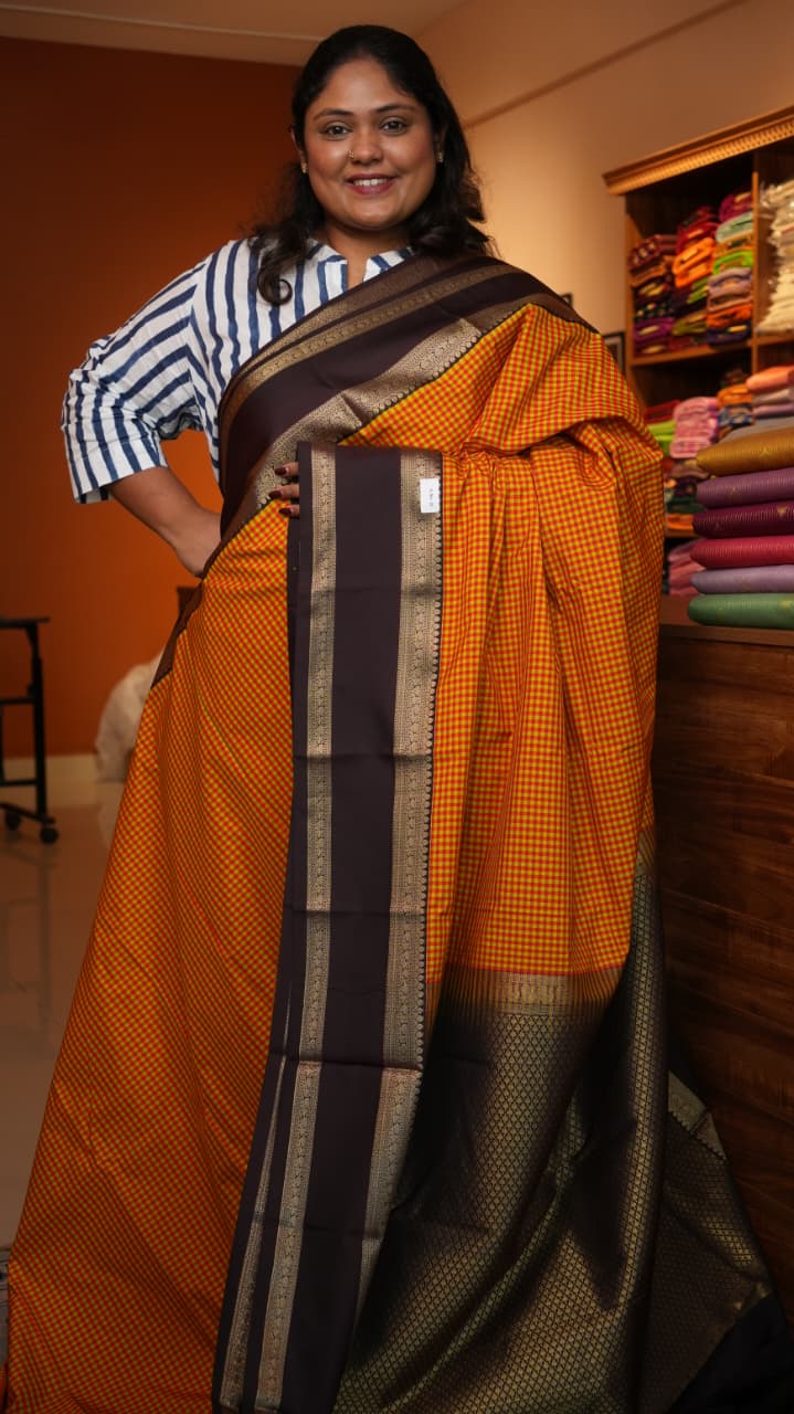 Kanchivaram Inspired Semi Silk Sarees -01-10-31-01 (KADALA MITTAI)