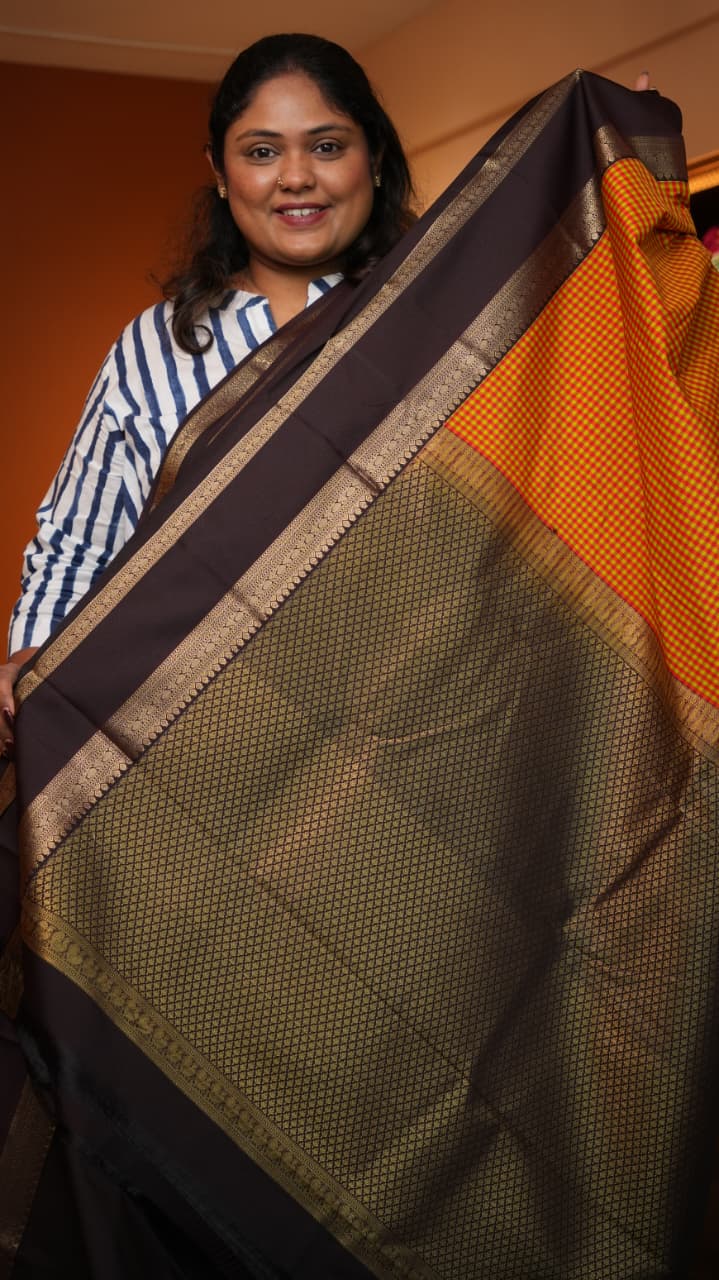 Kanchivaram Inspired Semi Silk Sarees -01-10-31-01 (KADALA MITTAI)