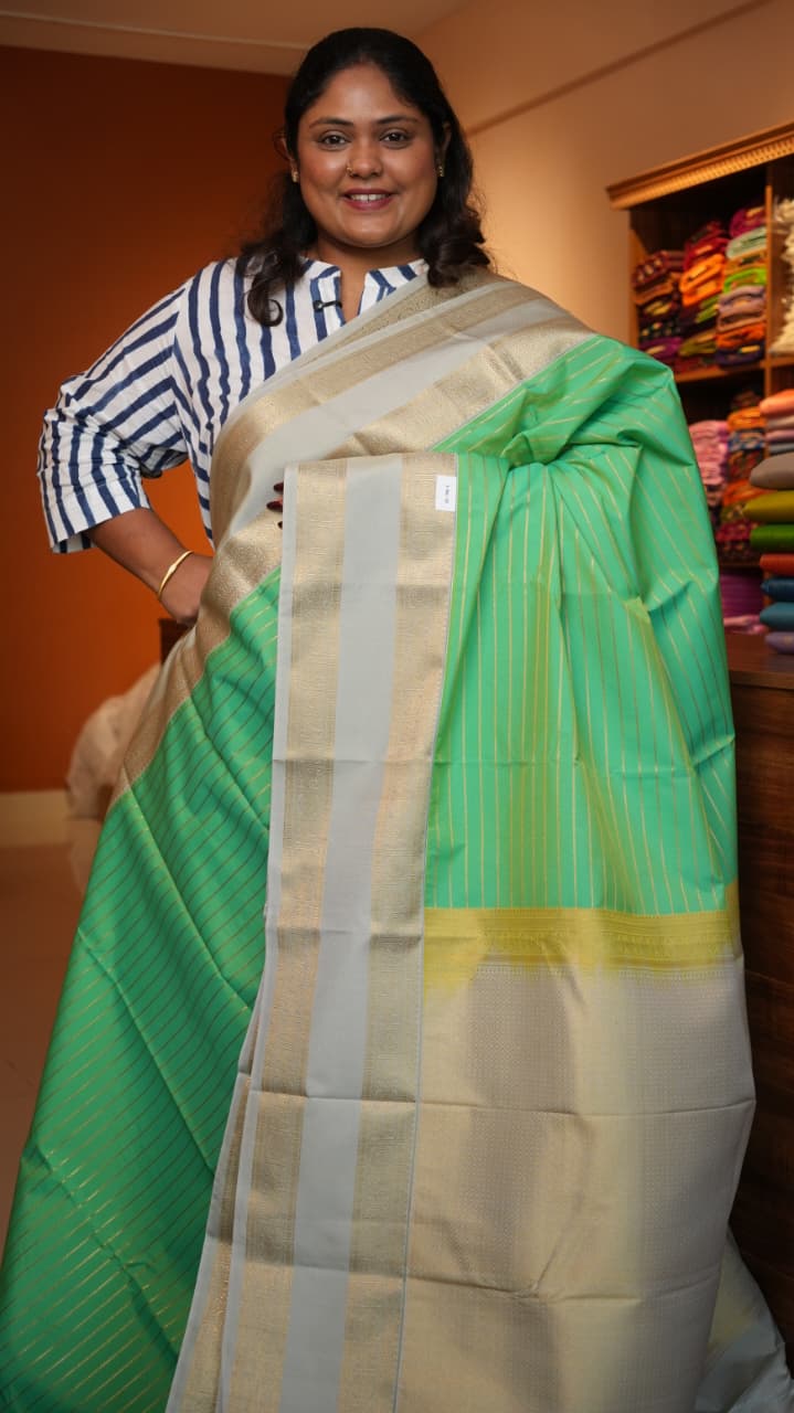 Kanchivaram Inspired Semi Silk Sarees -01-10-32-05 (TSAVORITE)