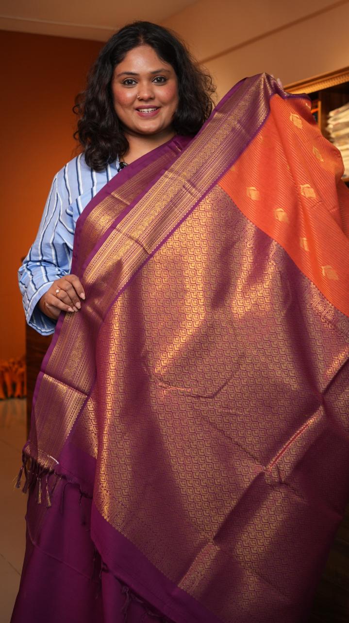 Kanchivaram Semi Silk Sarees -01-10-25-01 (ORIOLE)