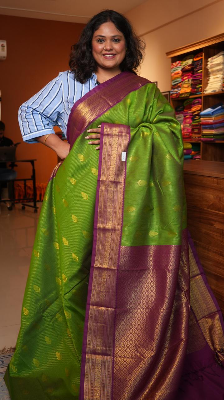 Kanchivaram Semi Silk Sarees -01-10-25-02 (MOLUCCELLA)