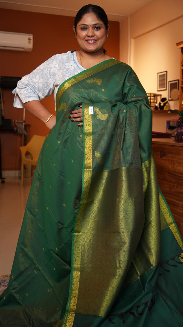 Semi Silk Vairaoosi Kili Bhutta Saree -01-10-24-09 (VIRIDIENNE)