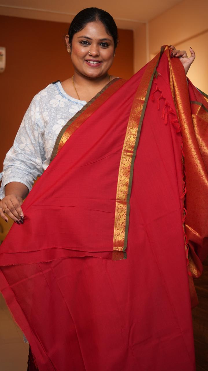 Semi Silk Vairaoosi Kili Bhutta Saree -01-10-24-01 (TITHONIA)