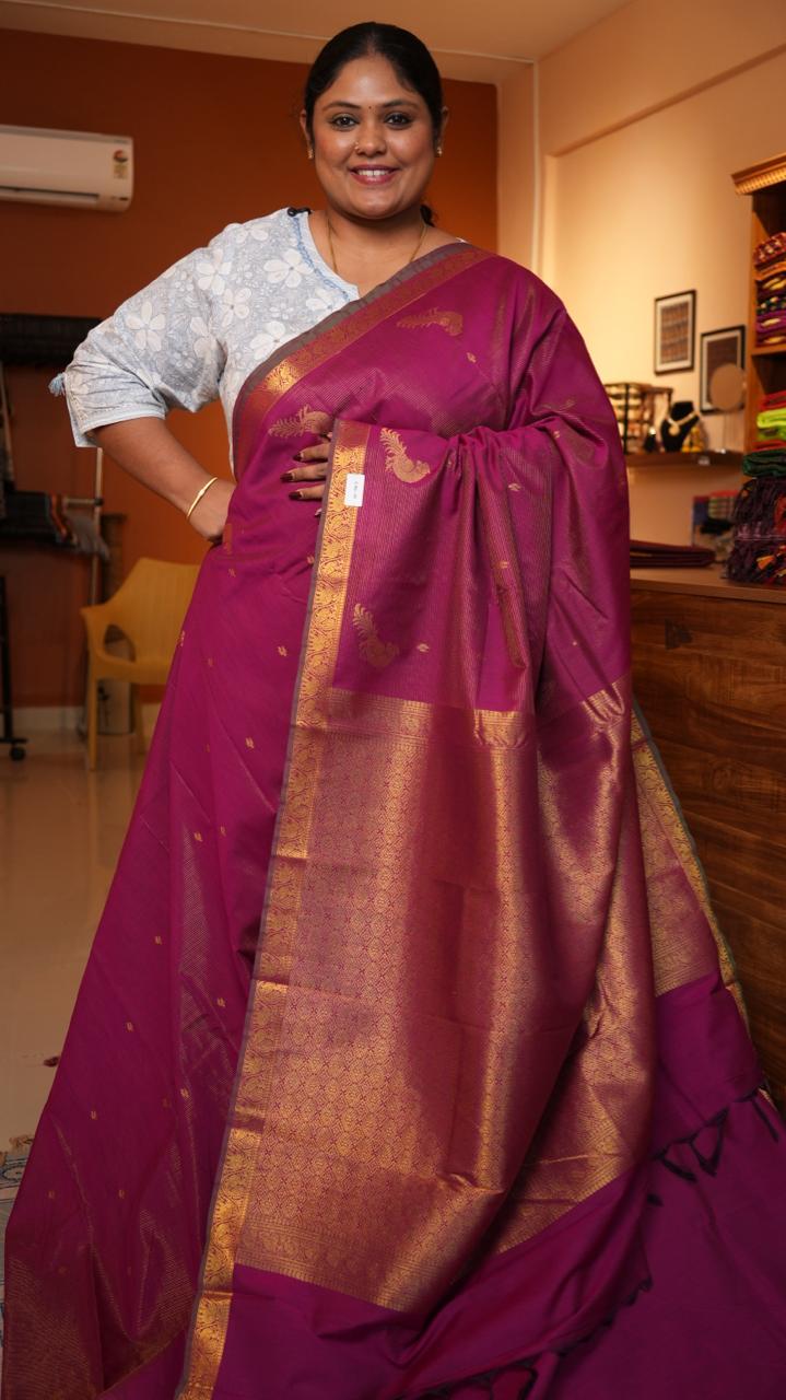 Semi Silk Vairaoosi Kili Bhutta Saree -01-10-24-08 (PHLOX)