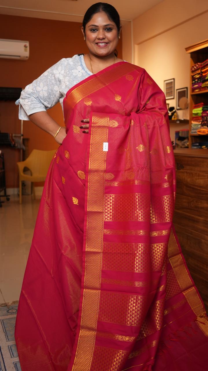 Semi Silk Vairaoosi Bhutta Saree -01-10-26-02 (RUBRA)