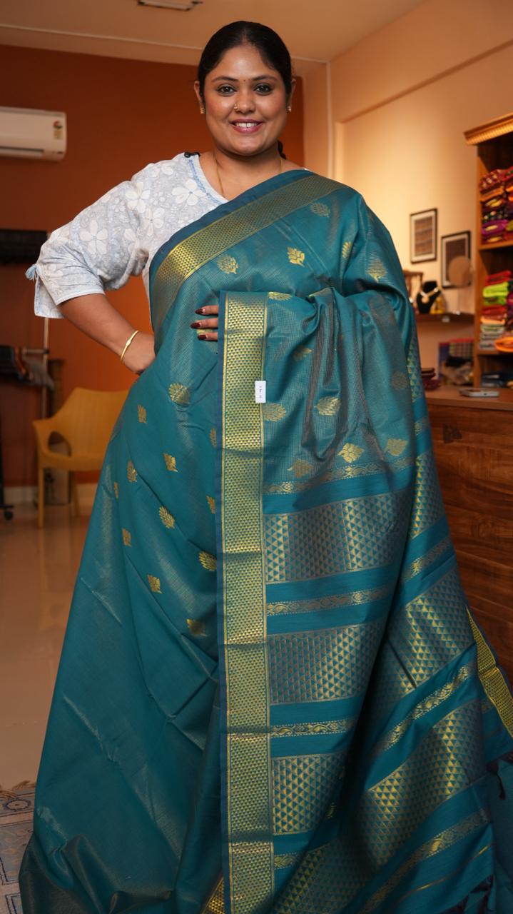 Semi Silk Vairaoosi Bhutta Saree -01-10-26-07 (TURCHINE)