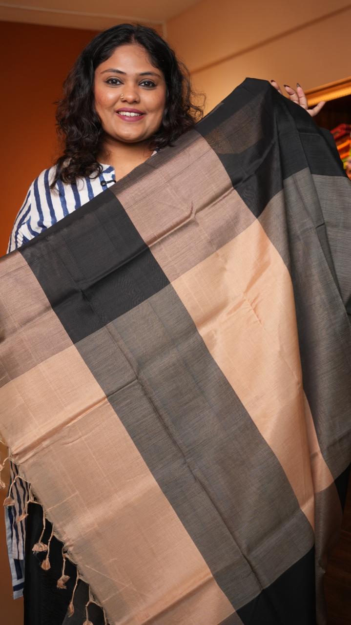 Mangalagiri Plain Dual Shade Saree -15-09D-03-09 (ONYX DRIFT)