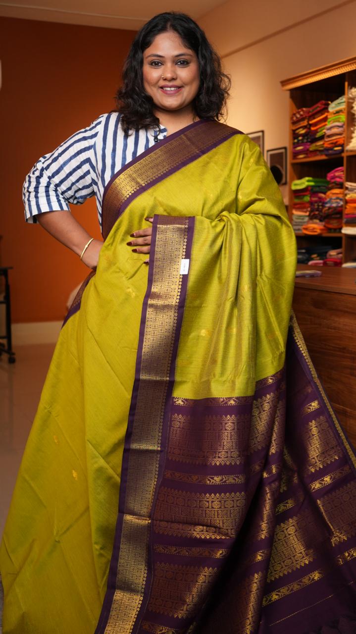Semi Silk Vairaoosi Bhutta Saree -01-10-23-04 (CITRON CLEMATIS)