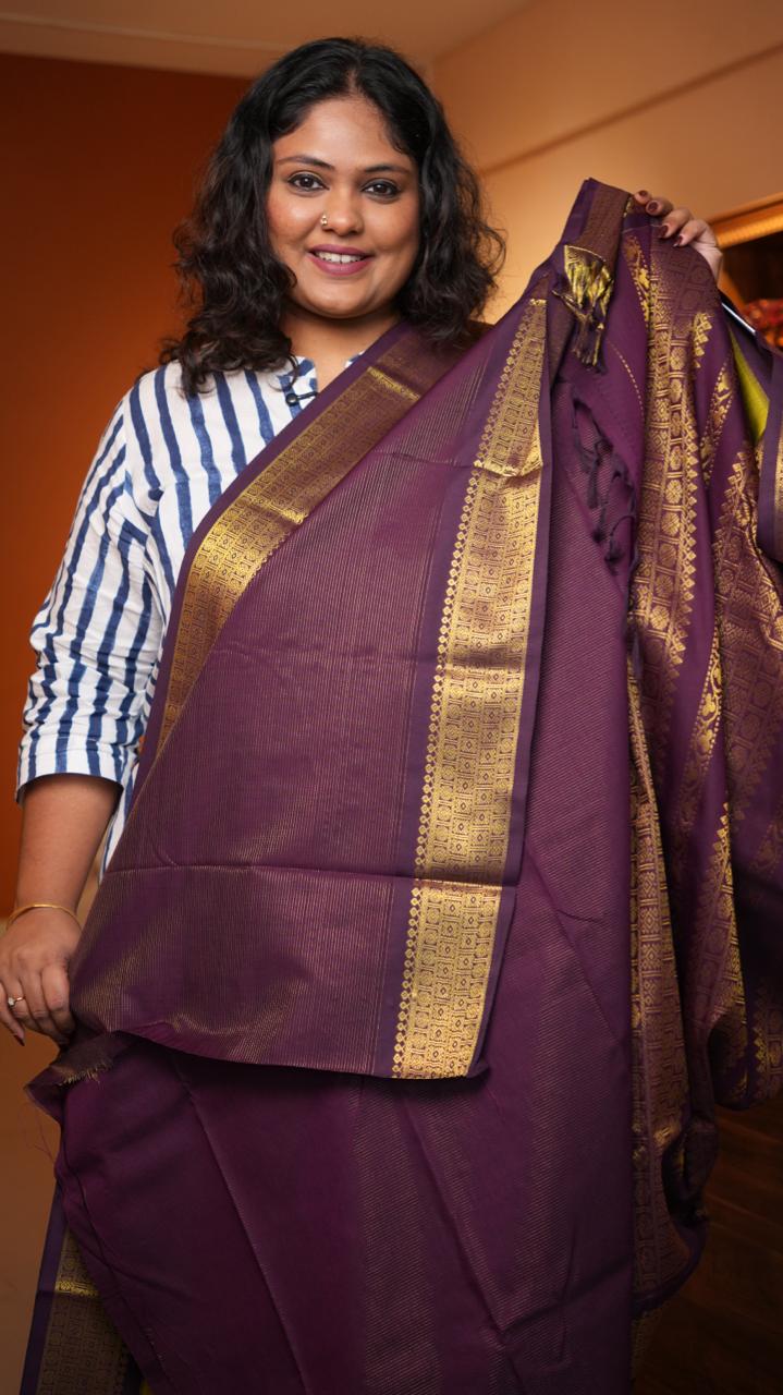 Semi Silk Vairaoosi Bhutta Saree -01-10-23-04 (CITRON CLEMATIS)