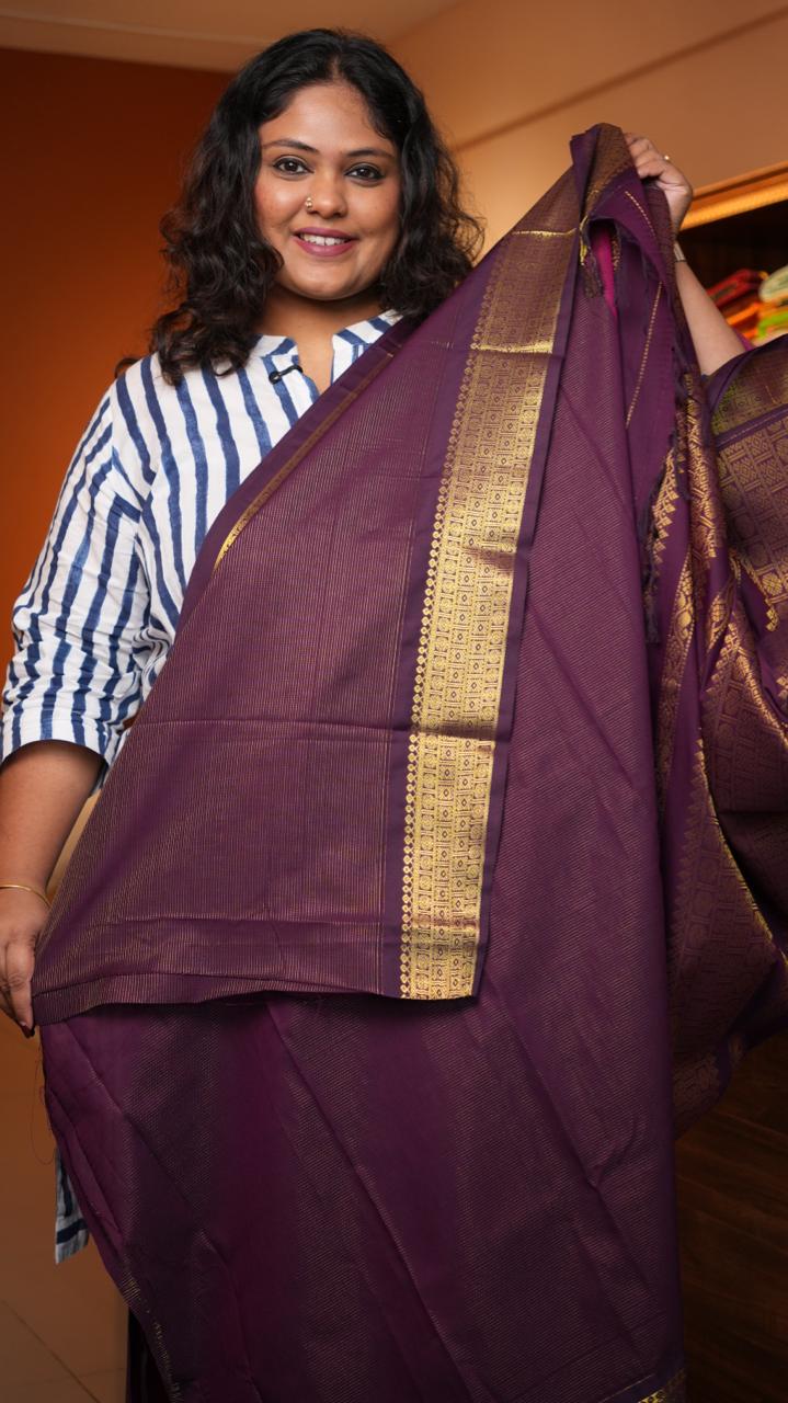 Semi Silk Vairaoosi Bhutta Saree -01-10-23-01 (FUCHSIA FIG)