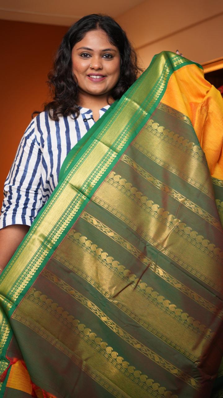 Semi Silk Vairaoosi Bhutta Saree -01-10-23-08 (MANGO MALACHITE)