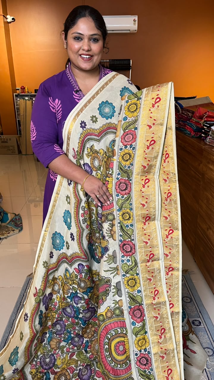 Pen Kalamkari Sarees -02-10-02-01 (The Palanquin)