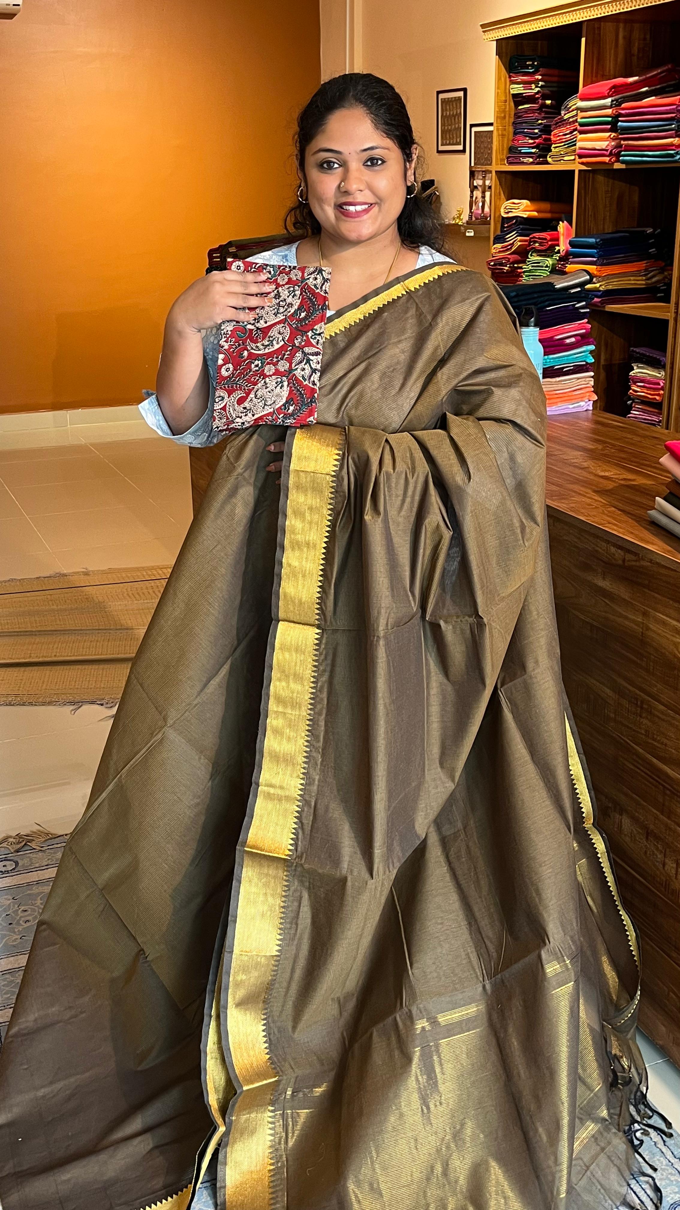 Mangalagiri Pure Cotton Saree- 15-06-05-10 (3 Inch Border)