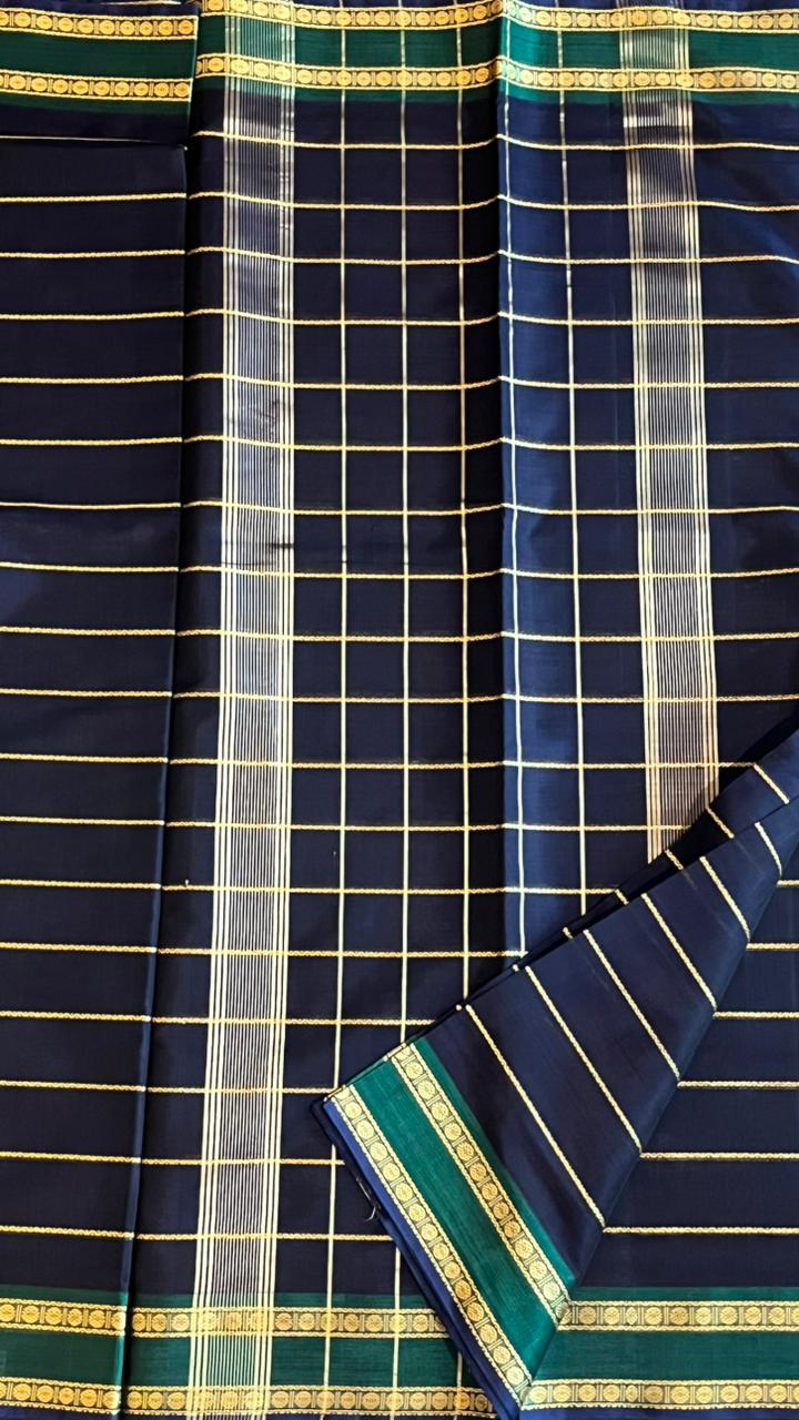 Devendra 10.5 Yards Madisar - 12-09B-15-10.5Y-03 - (Navy Blue)