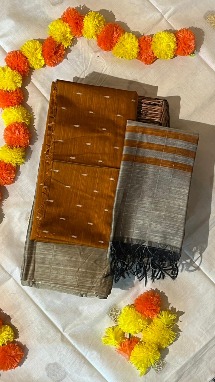 Raw Silk Salwar Set - 15-09-06-07 (Musturd)