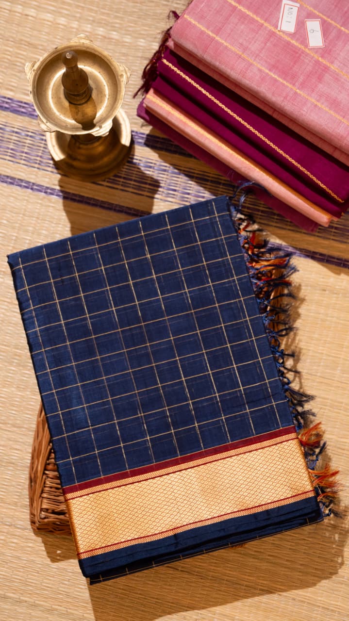 Devendra 7 Yards Saree - 11-11B-06-7Y-03 (Royal Blue)