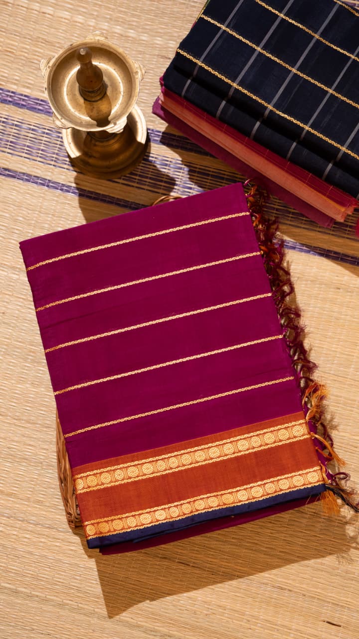 Devendra 6 Yards Saree - 11-11B-04-6Y-03 (Meganta)