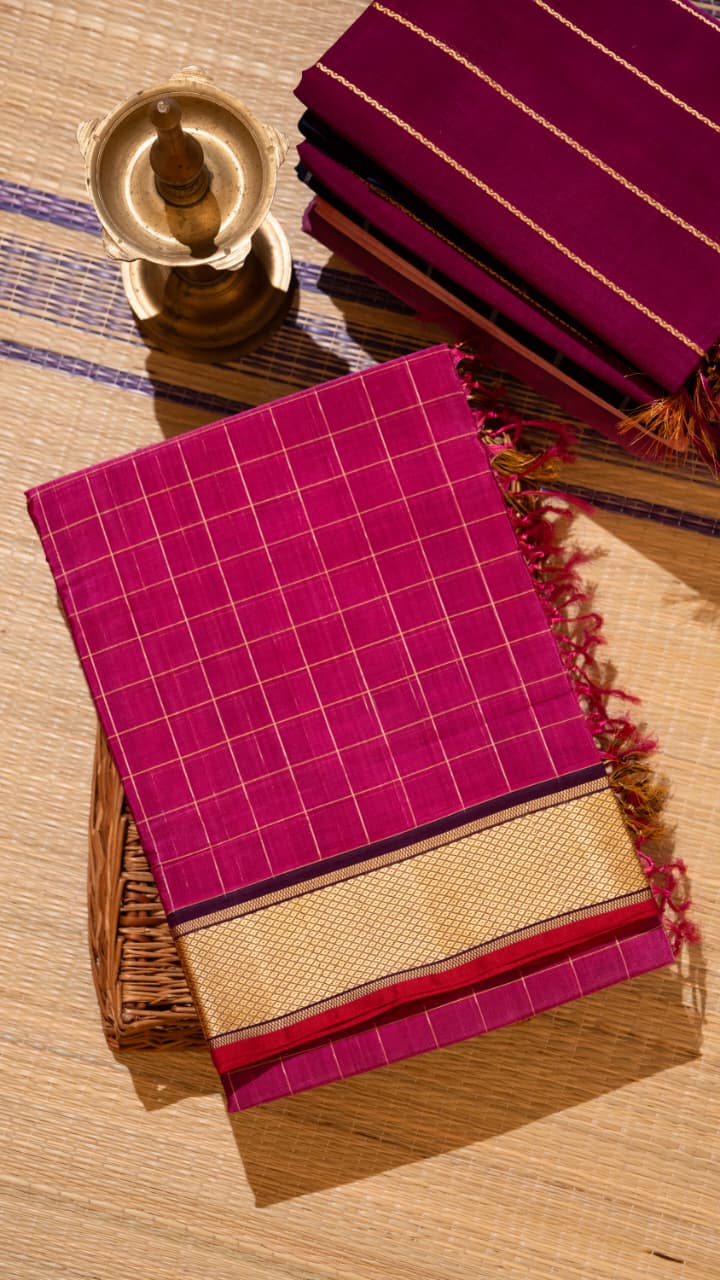 Devendra 7 Yards Saree - 11-11B-06-7Y-01 (Pink)