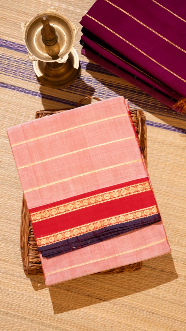 Devendra 7 Yards Saree - 11-11-02-7Y-01 (Onion Pink)