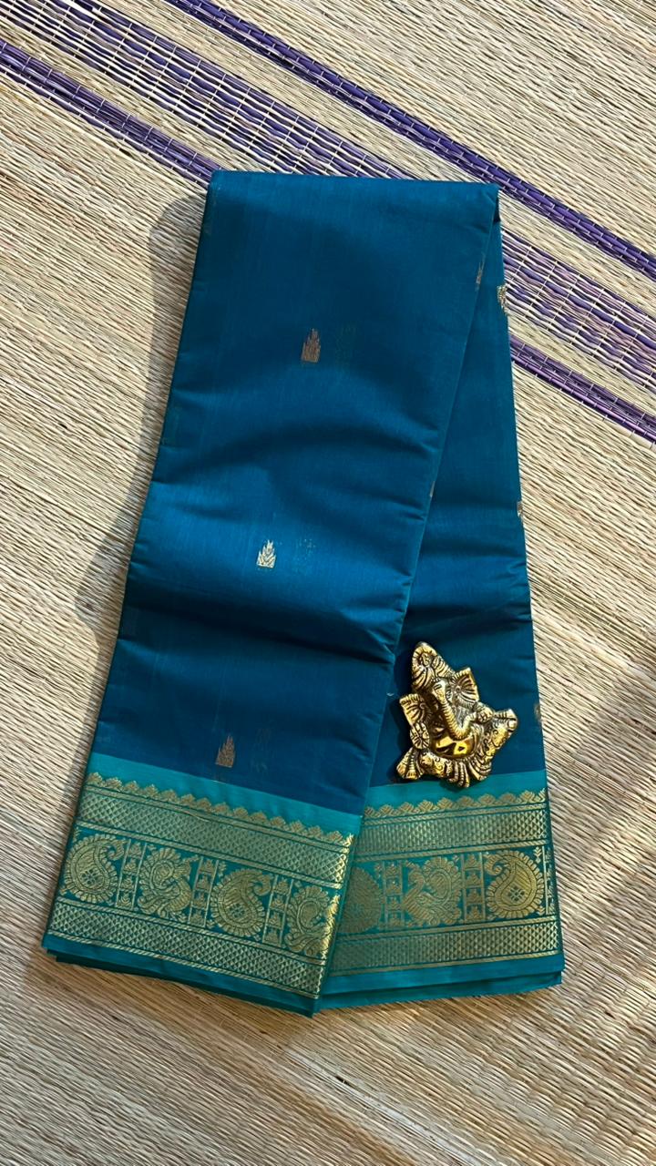 Kanchi Cotton Saree - 01-09B-05-28 (Oceanic Opulence Colour)