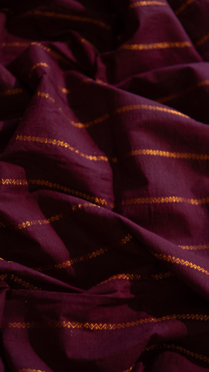 Madurai cotton veldhari saree - 11-12-01-6Y-06 (Dark Maroon with Green)